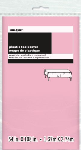 Lovely Pink Plastic Tablecover